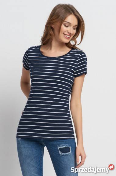 Granatowy tshirt w paski Orsay Olkusz