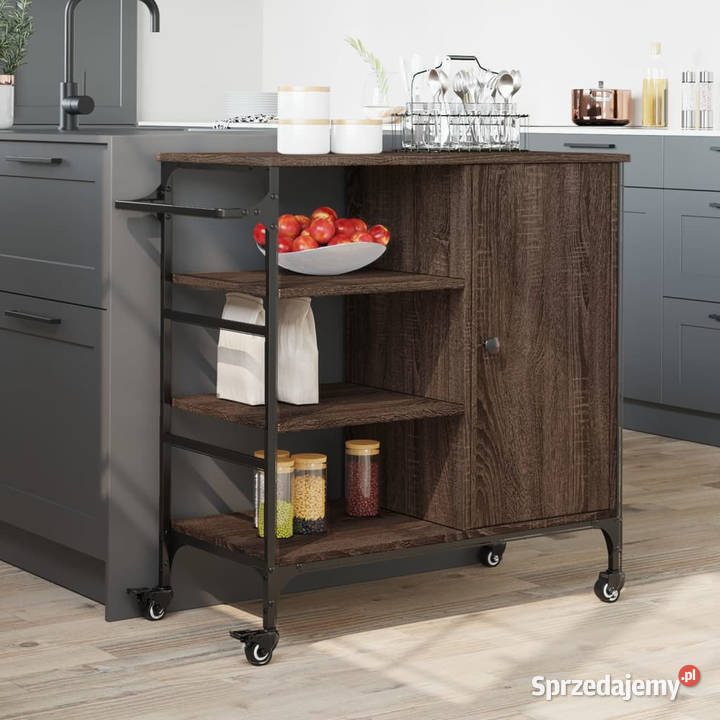Wózek kuchenny brązowy dąb 875x385x845 WM842390 Warszawa