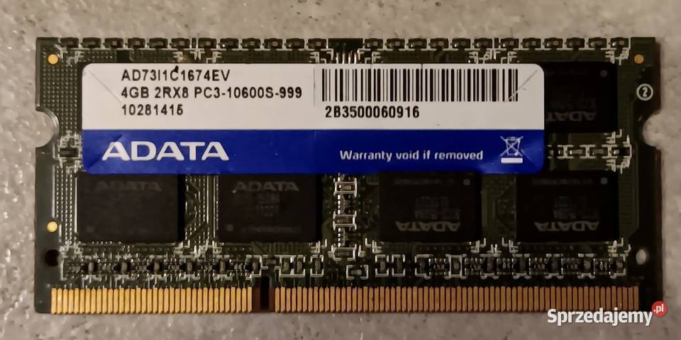 Pamięć RAM ADATA 4GB PC310600S Opole