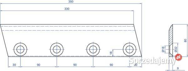 Noże do rębaka 330x80x9 WCB00305 Kamionna