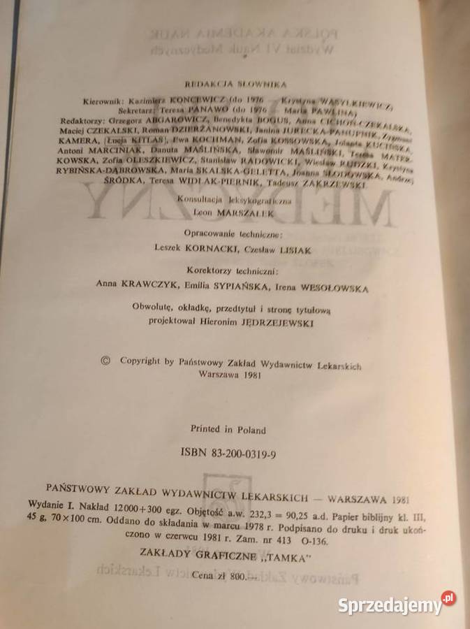 polski słownik medyczny ISBN 9788378819134 Kielce sprzedam