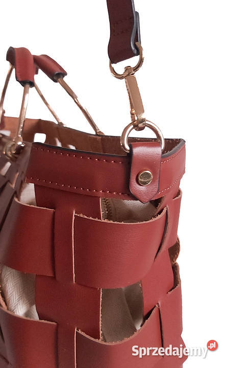 Skórzana pleciona torba tote Zara NOWA Kraków