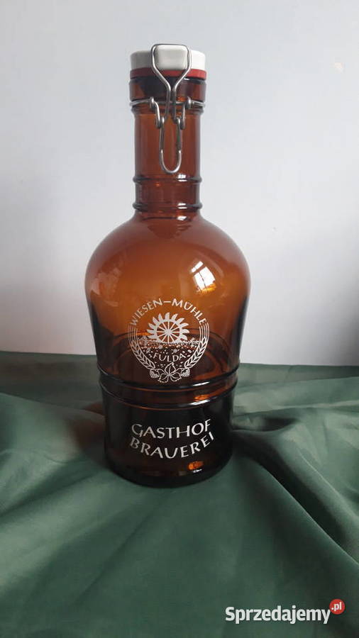 Butelka butla brązowa szklana 2 l. z ceramicznym korkiem