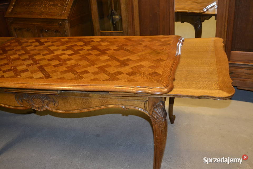 stół ludwikowski snycerka dąb Będzin