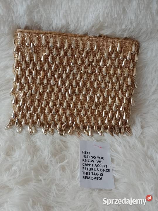 ASOS Złota bogato zdobiona frędzlami torebka Do ręki