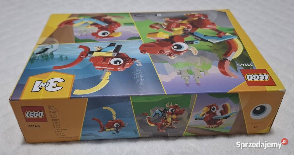 Lego Creator 31145 3w1 Czerwony smok papuga ryba Klocki Czeladź