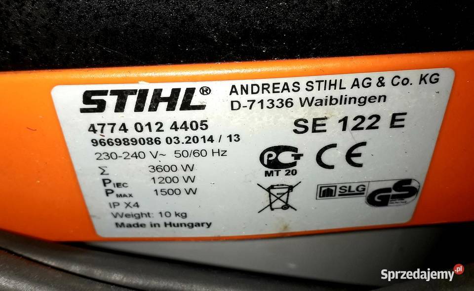 STIHL SE 122 E Mrągowo sprzedam