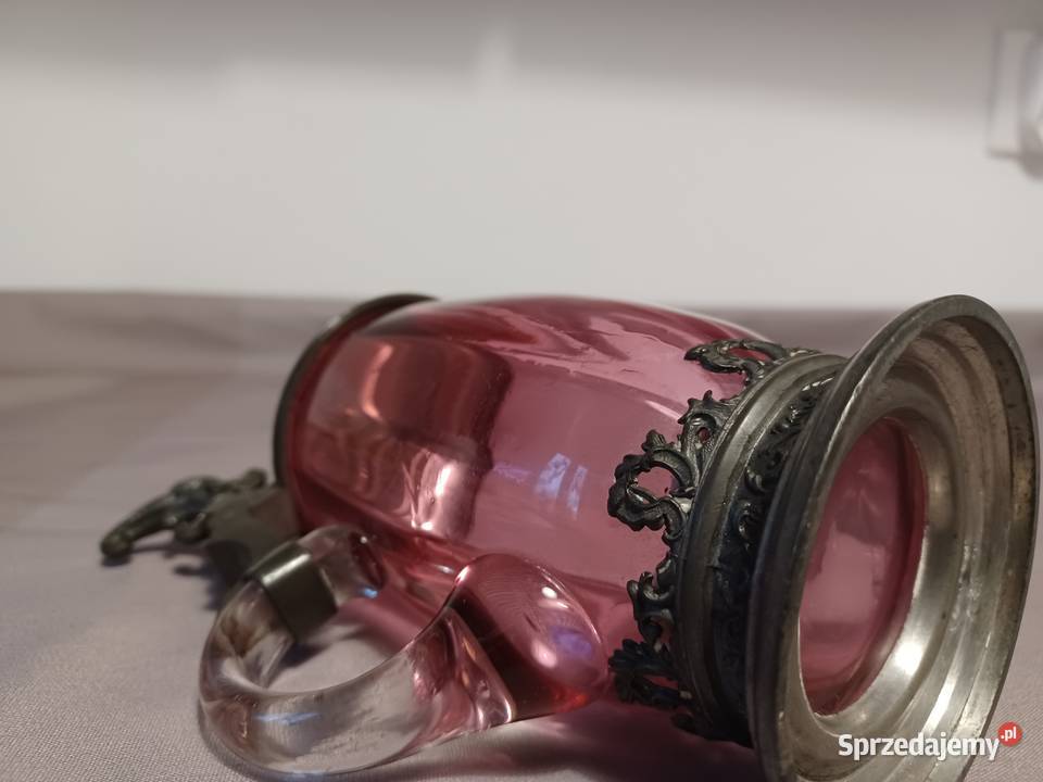 Piękny szklany z koń 1800 r dzbanek na wino Wrocław sprzedam