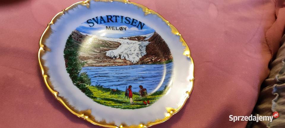 Talerz kolekcjonerski porcelana Norwegia Fiordy Wrocław