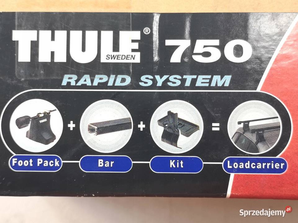 STOPY DO BAGAŻNIKA RAPID SYSTEM THULE 750 4 Centralne zamki