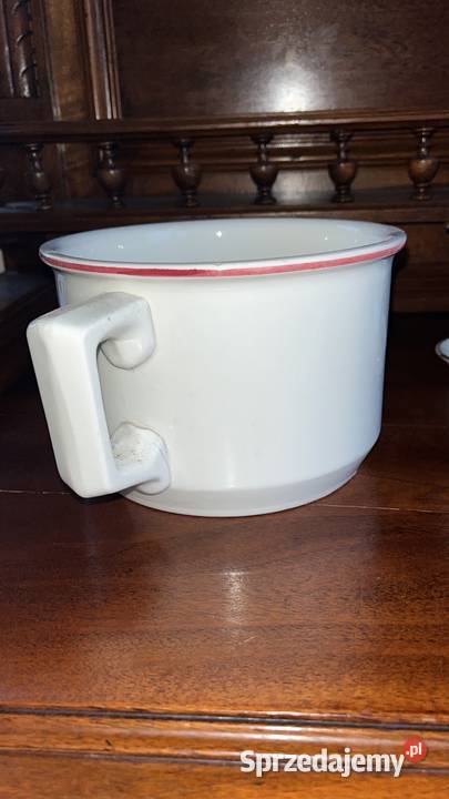 Nocnik z różą Biała gruba porcelana