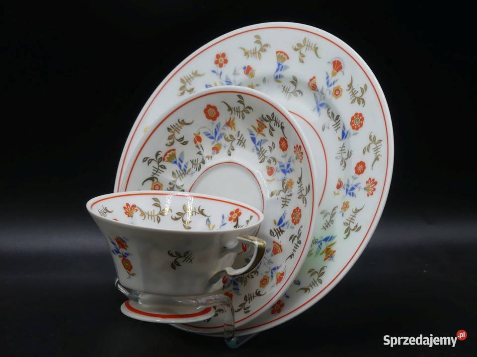 Urokliwe trio Tułowice Tillowitz 1928 45 piękne Porcelana i szkło wielkopolskie Poznań