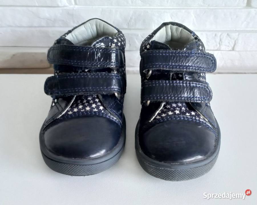 Skórzane trzewiki nieocieplane dziecięce granat Rozmiar 21