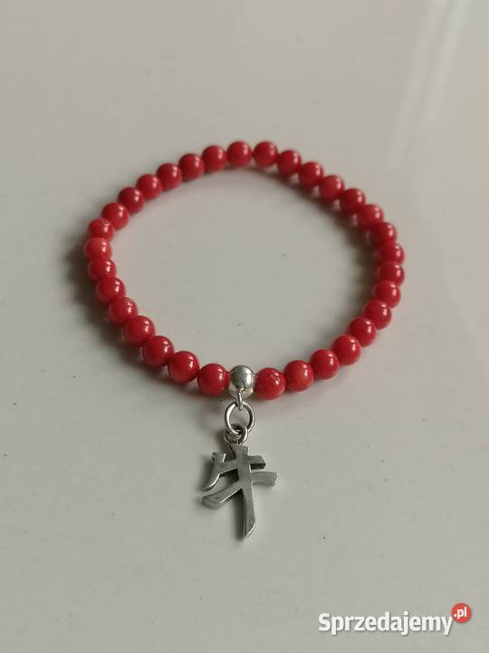 Bransoletka koral hieroglif byk srebro Toruń
