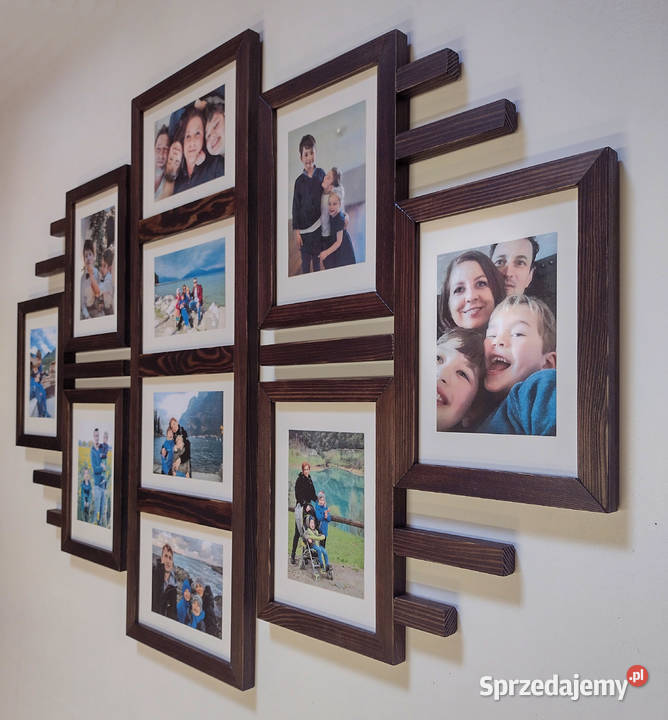 Drewniana Multirama Ramka na 10 zdjęć 15X21 śląskie Katowice