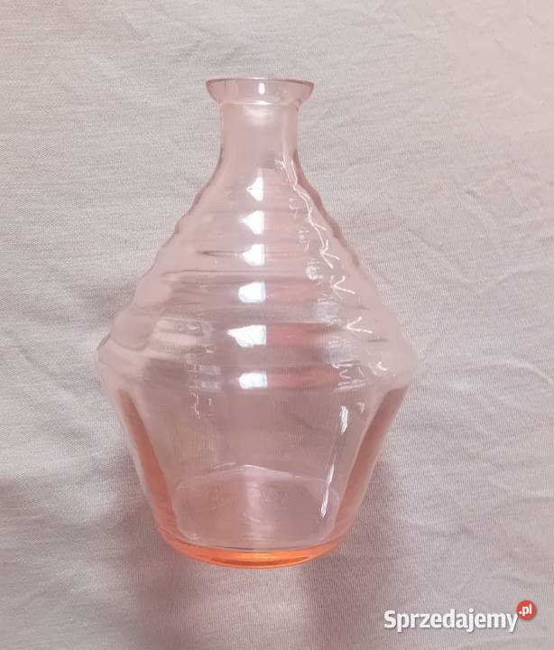 Różowa karafka art deco huta Dąbrowa katalogowy Porcelana i szkło Koźminek