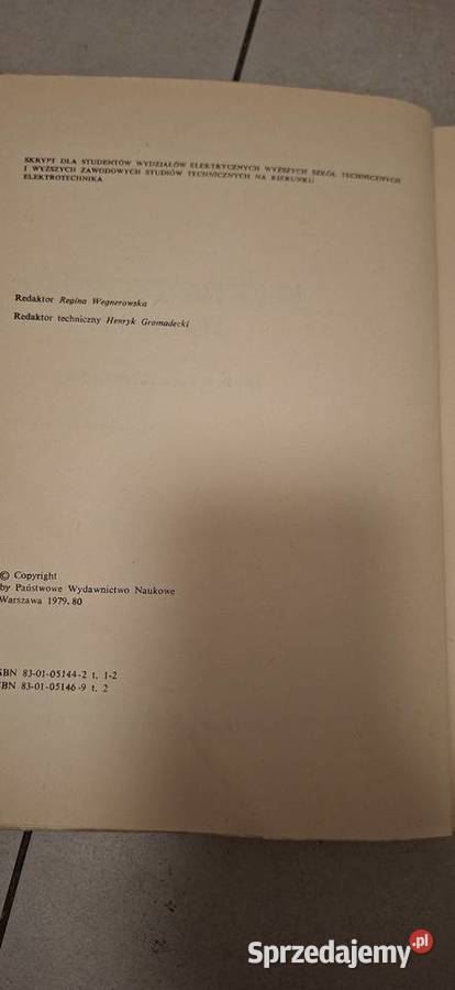 Elektrotechnika teoretyczna Tom II Pole Łęczyca sprzedam