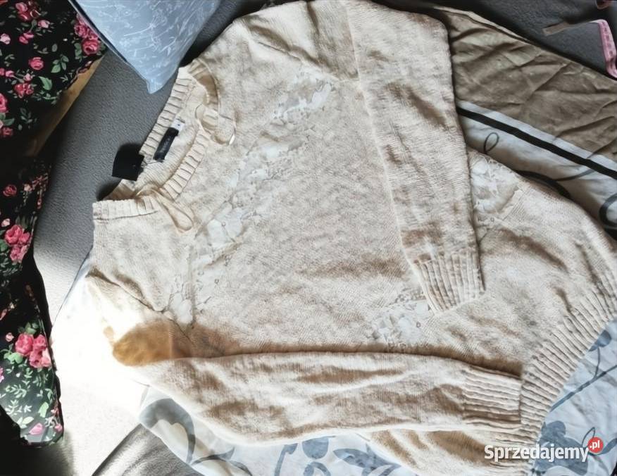 100 BAWEŁNA sweter sweterek Jessica CA Wstawki Wkładane przez głowę  Leszno