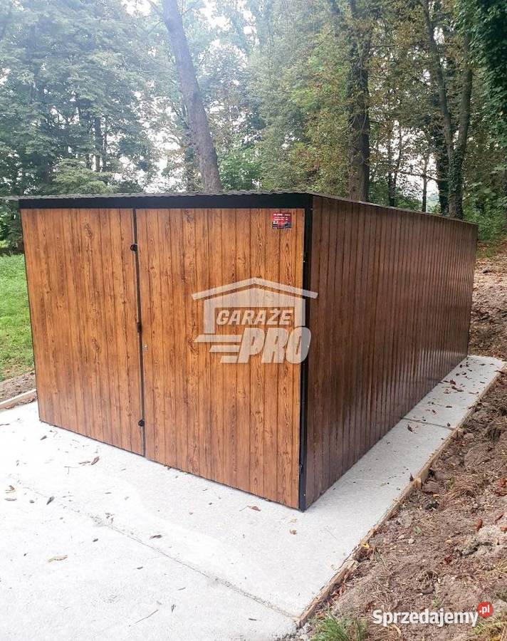 Garaz blaszany 3x6 Brama dwuskrzydłowa Włocławek