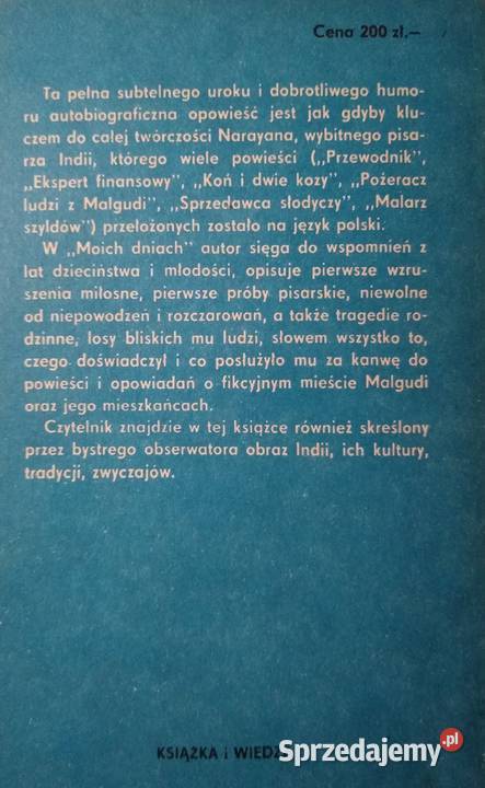 Moje dni R K Narayan Gdańsk