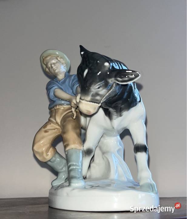 Figurka rolnika prowadzącego krowę Gdańsk