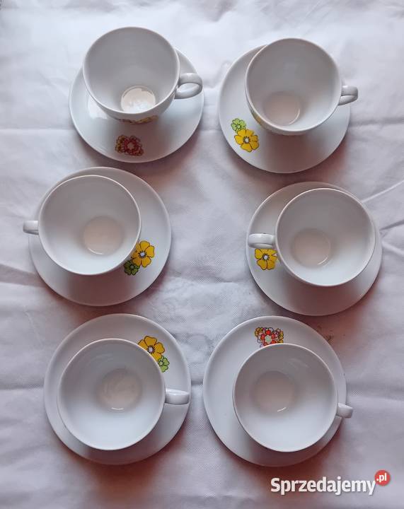 Komplet 6 filiżanek duo SEP Jeager Eisenberg Porcelana i szkło Koźminek