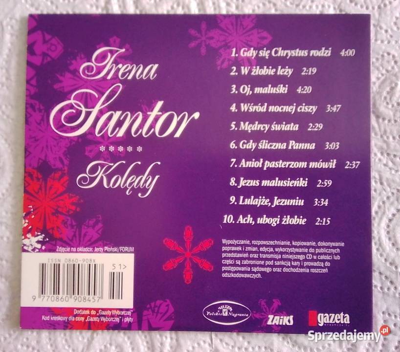 Kolędy Ireny Santor płyta cd Gdynia