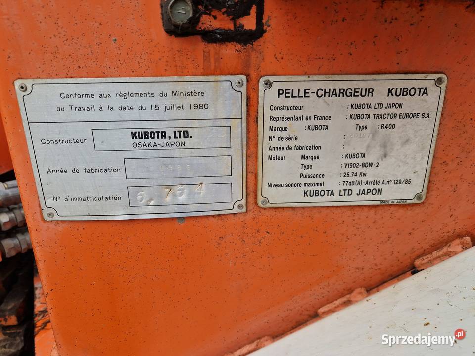 koparko ładowarka KUBOTA R400 Rok produkcji 1986 Zelów sprzedam