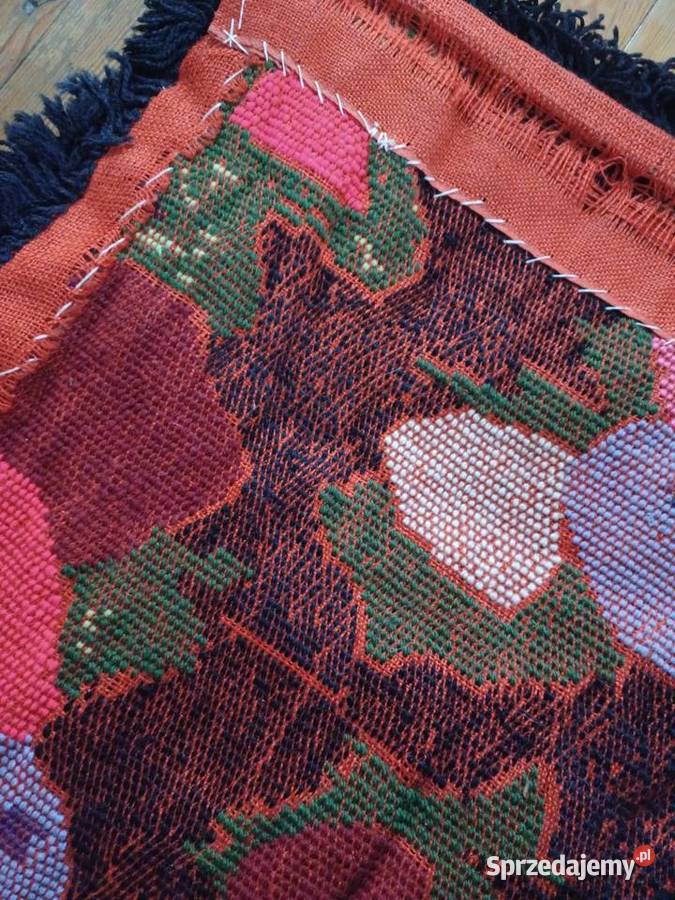 Kilim Sumak PRL na ścianę wełniany rękodzieło łódzkie Łódź