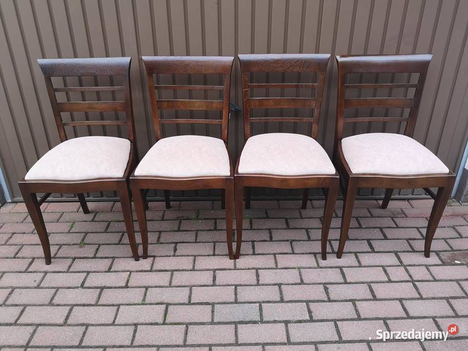 Krzesła Dębowe Lata 2030 Stare Antyk Komplet 4