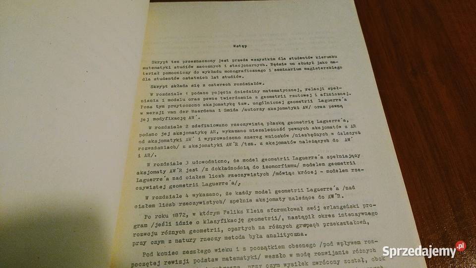 Geometria Laguerrea Henryk Guściora Gdańsk sprzedam