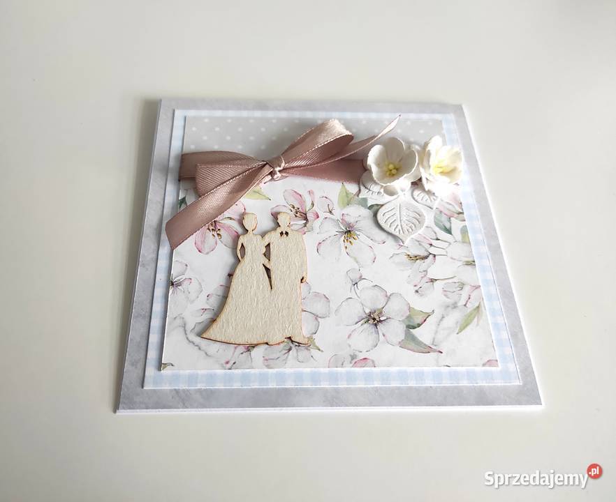 Kartka ręcznie robiona na Ślub handmade Łódź sprzedam