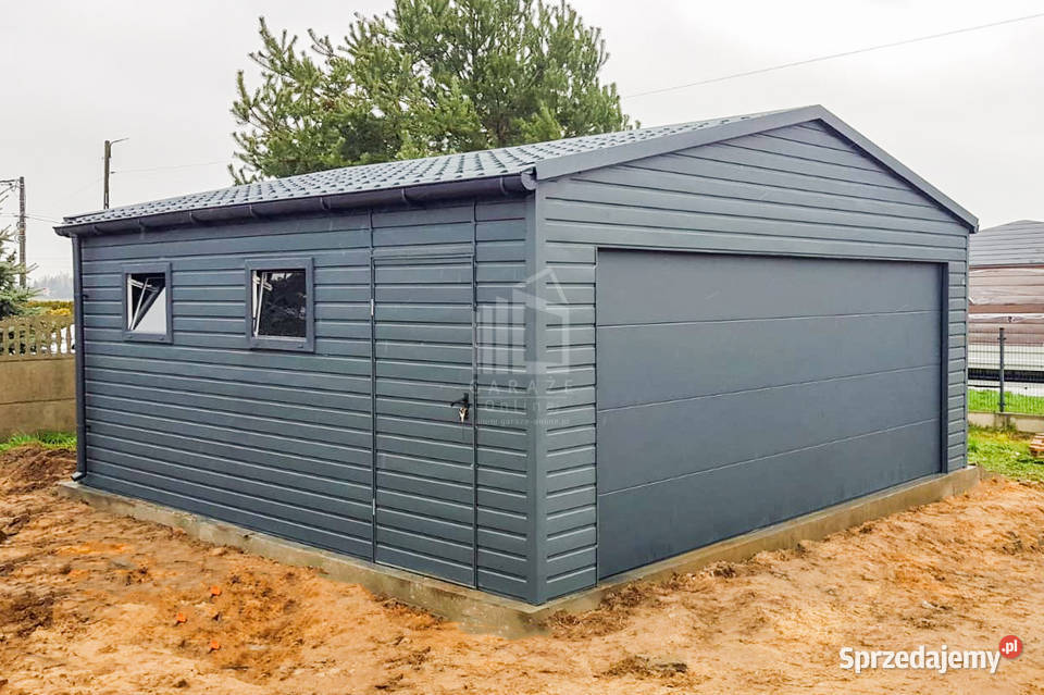 Garaż blaszany 6x6m Brama segmentowa drzwi 2x samodzielny Bydgoszcz