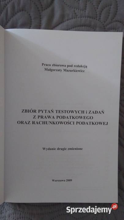 ZBIÓR PYTAŃ TESTOWYCH I ZADAŃ Z PRAWA sprzedam