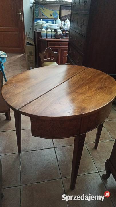 Antyk Konsola Stolik Składany Blat owalny pomorskie Gdańsk