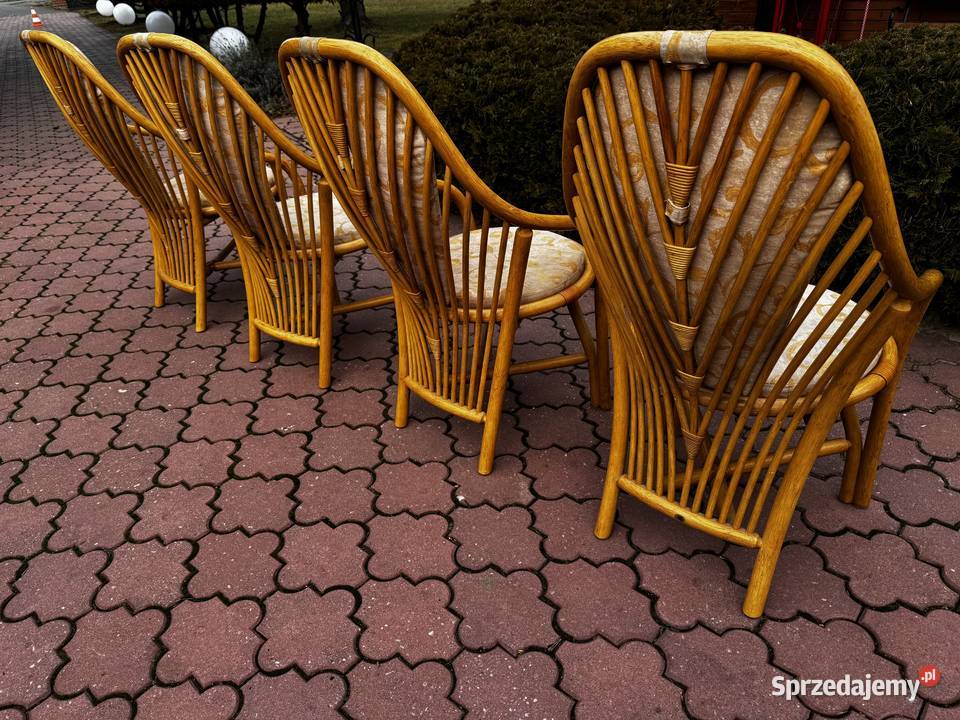 Krzesła rattanowe fotele do stołu rattan ogród