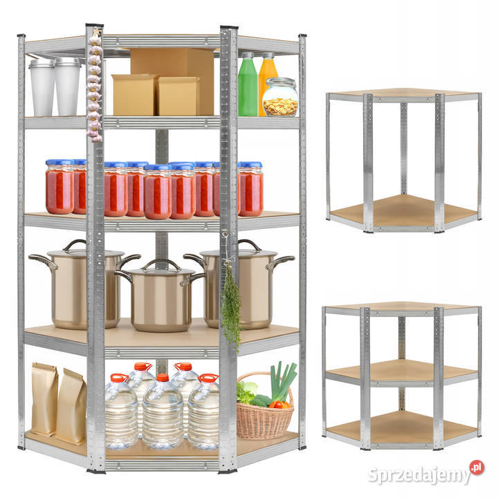 Regał magazynowy narożny metalowy srebrny 5 Poznań
