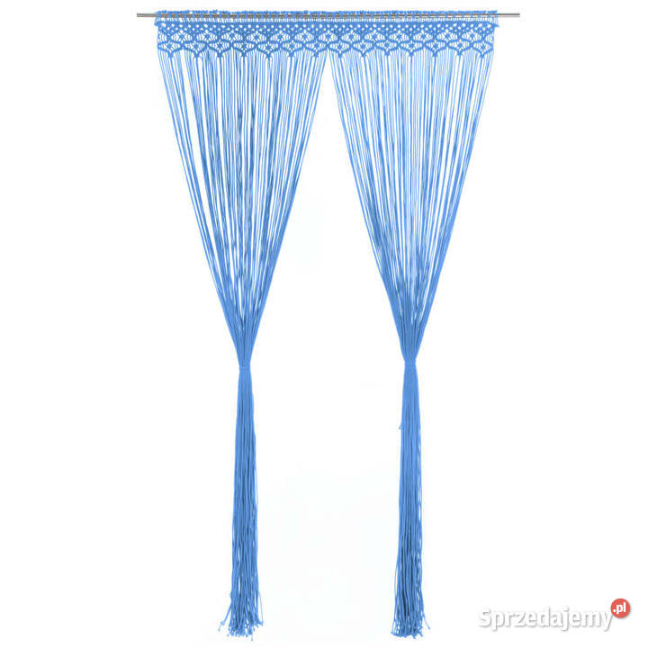 vidaXL Zasłona z makramy niebieska 140 x 240 mazowieckie Warszawa