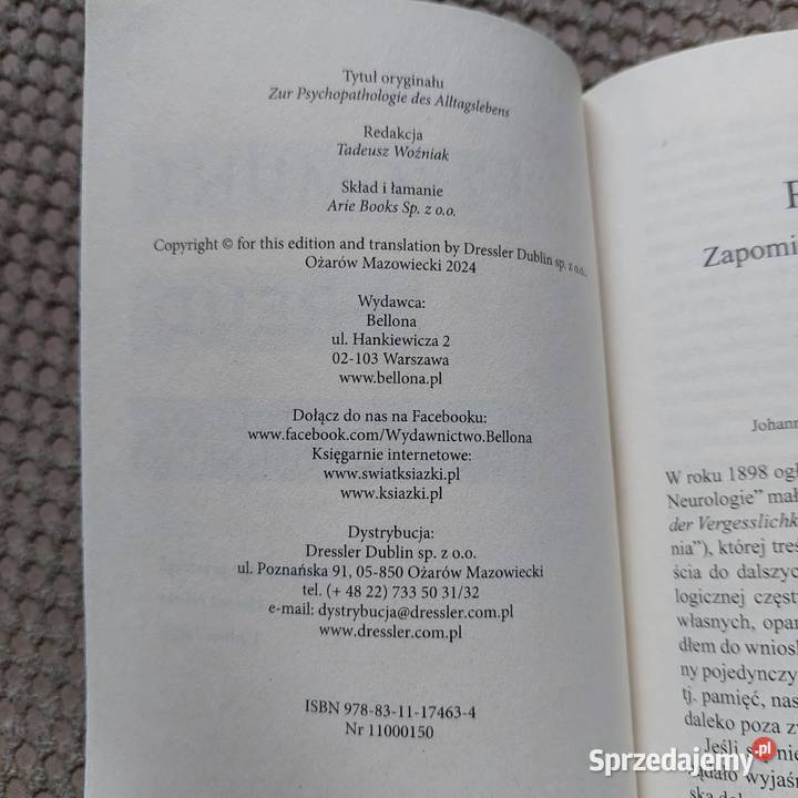 Zygmunt Freud Psychopatologia życia codziennego Kraków