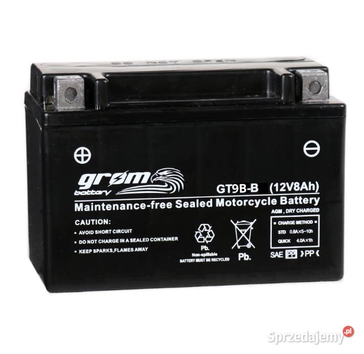 Akumulator motocyklowy 12V 8Ah 120A GROM GT9BB pomorskie Kościerzyna sprzedam