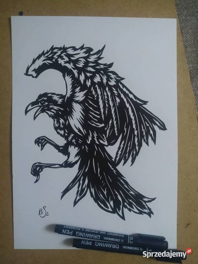 Rysunek 2 ptaki cienk blok t A4 250 gm2 Warszawa