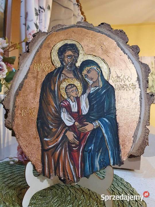 Ręcznie malowany obraz ŚwRodziny podkarpackie Strzyżów