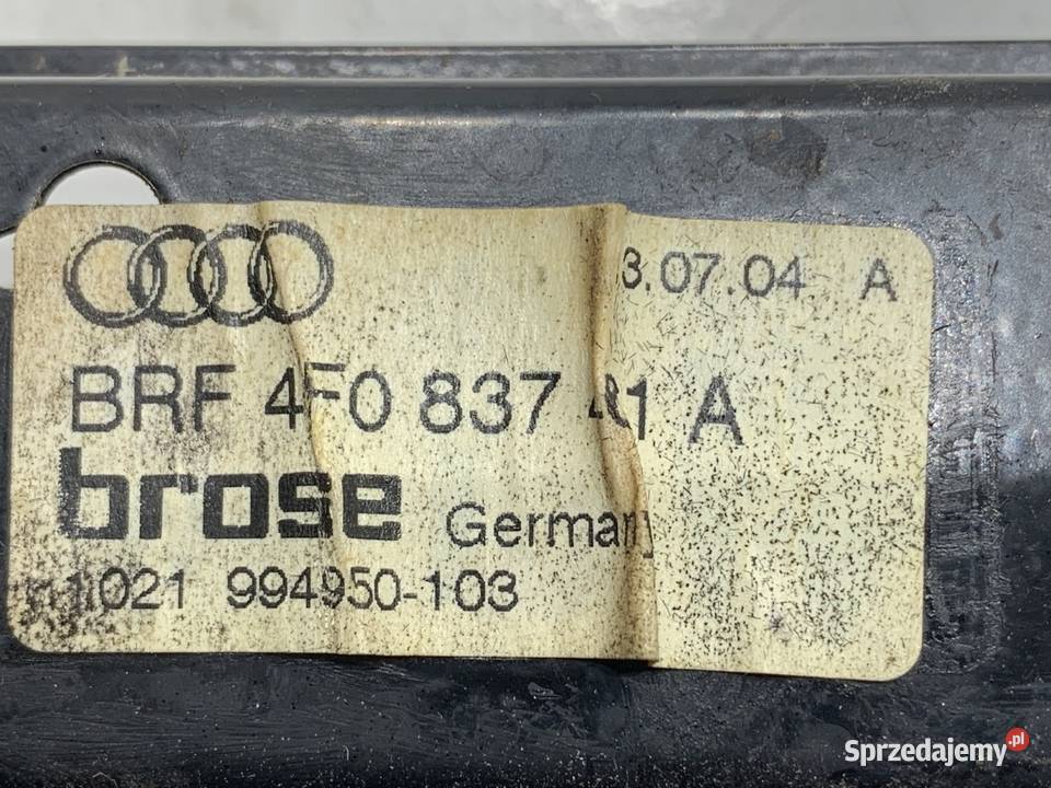 PODNOŚNIK SZYBY LEWY PRZÓD AUDI A6 C6 4F0959801B podkarpackie