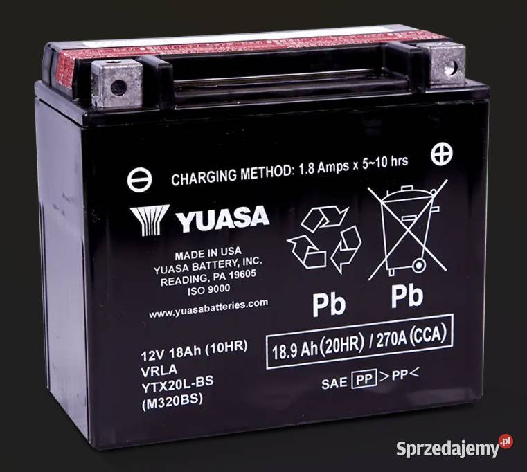 NOWY Akumulator motocyklowy YUASA YTX20LBS AGM Akumulatory motocyklowe Konin