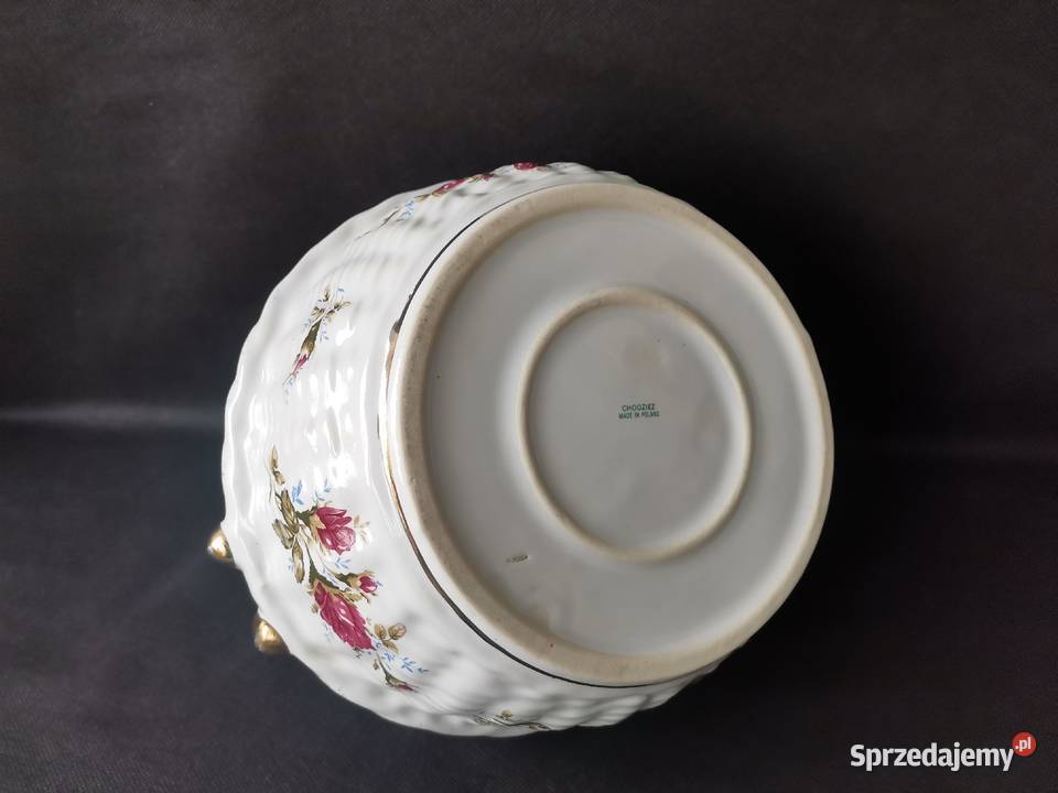 Stary duży koszyczek koszyk Iwona Róża ceramika Porcelana i szkło Katowice