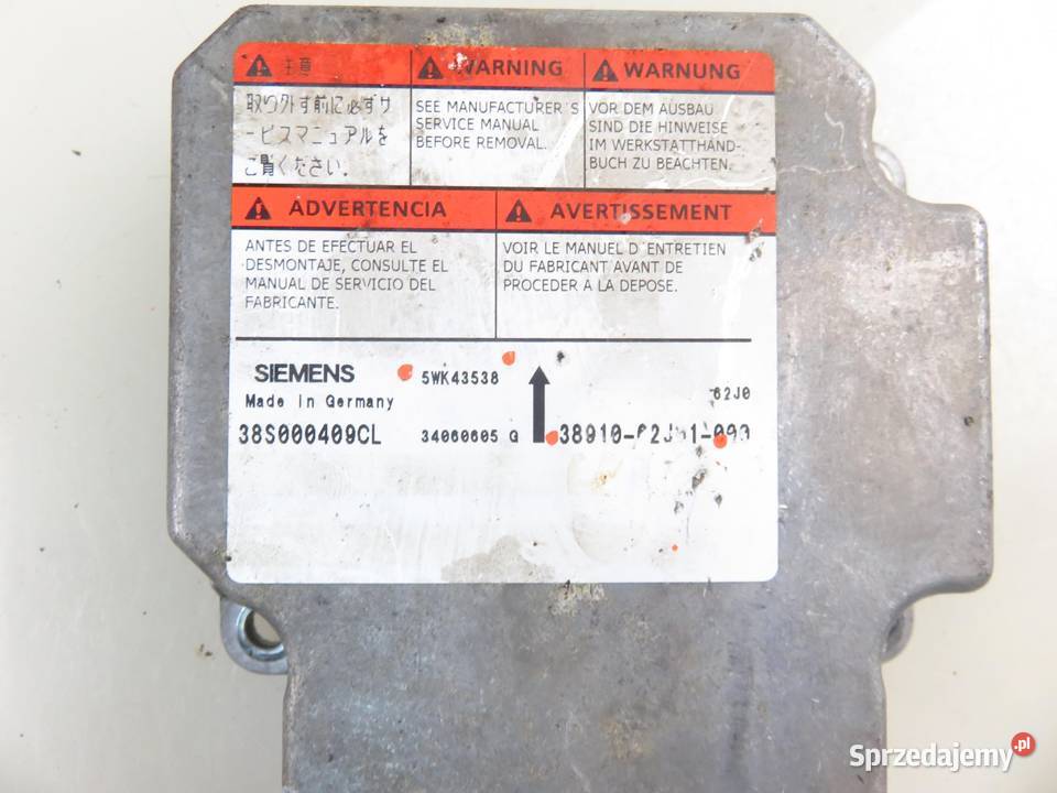 MODUŁ AIRBAG SUZUKI SWIFT III MZ EZ 5WK43538