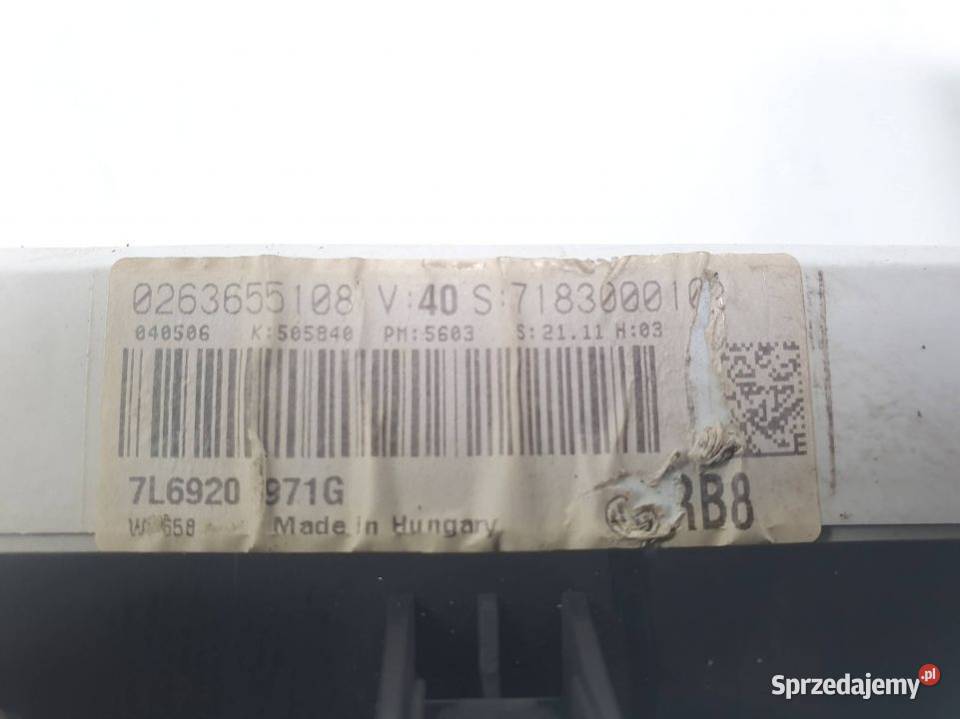 LICZNIK ZEGAR VOLKSWAGEN TOUAREG 7L6920971G kujawsko-pomorskie Lipno