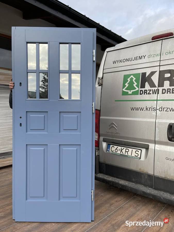 Drzwi zewnętrzne drewniane ANGIELSKIE RĘKI CAŁA 98cm