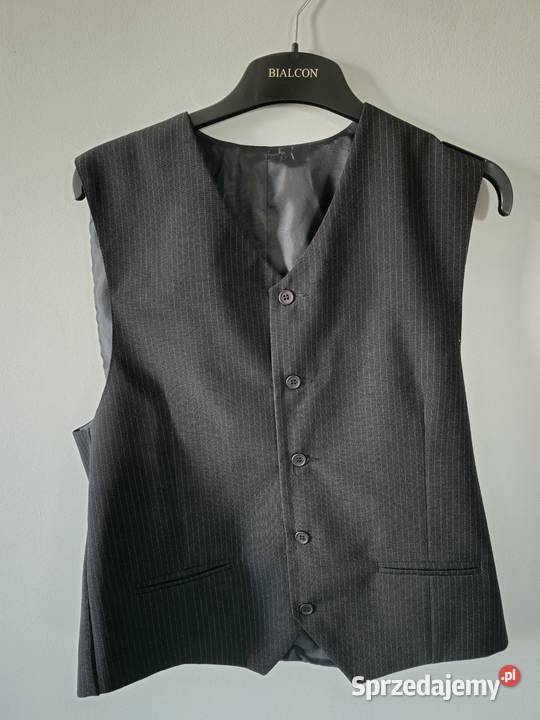 kamizelka do garnituru czarna w prążki rozmiar Krosno