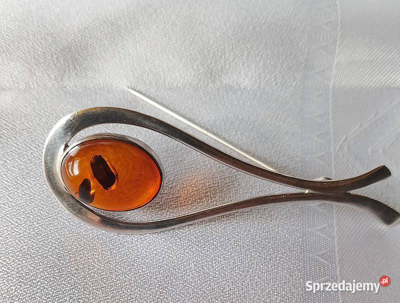 stara srebrna broszka piękna Suwałki